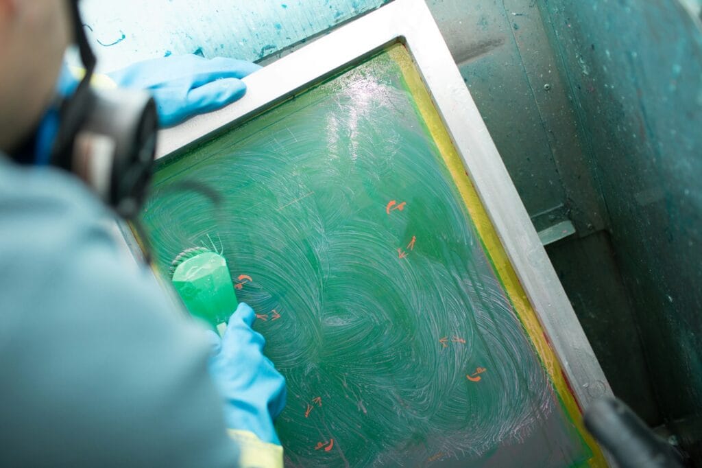 Serigrafía. Serigrafía. Lavado de plantillas.